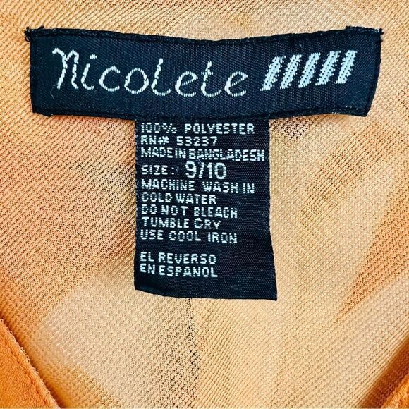 Vintage Y2K Nicolete Orange Tropical Aloha Hawaiian Hi-lo Maxi Dress - Picture 11 of 11